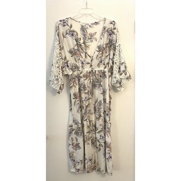 Other - L.I.F.E Love Is For Eternity Floral Duster Beach Cover Up Size M Coastal Resort